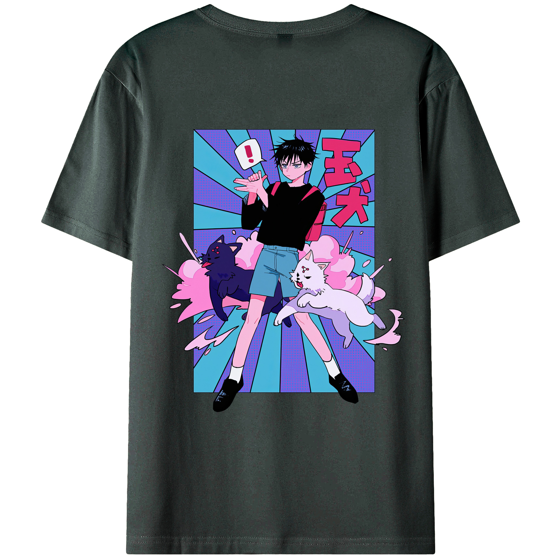 （画像用） 呪術廻戦 Jujutsu Kaisen 綿100％ メンズ半袖Tシャツ（バックプリント） 通気性